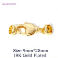 18K Gold Plated Brass Lobster Clasps Connector,Jewellery End Caps Fastener Clasp For DIY Bracelet Jewelry Making Accessories
