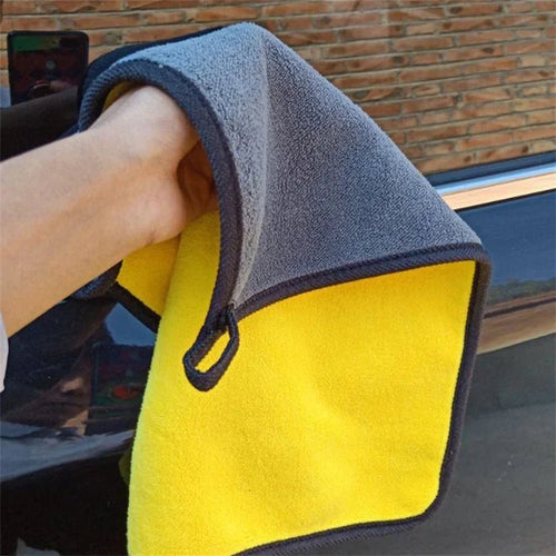 1/2/6/10pcs Microfiber Cleaning Towel Thicken Soft Drying Cloth Car Body Washing Towels Double Layer Clean Rags Car Accessories - Stacy’s Love