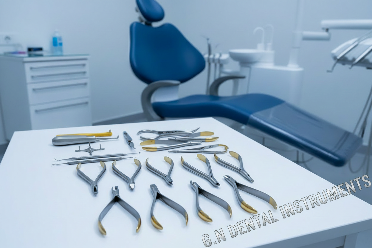 Professional Orthodontic Instruments Kit – Gold & Stainless Steel Dental Tools