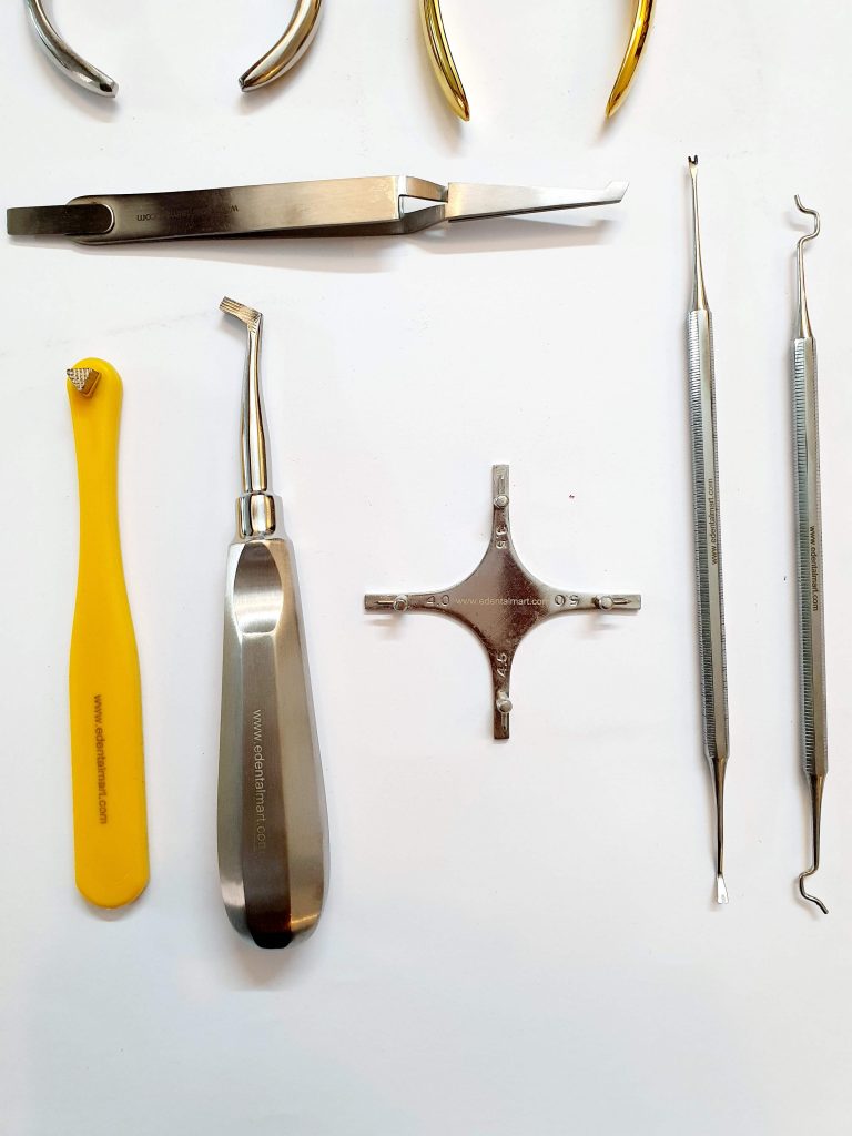 Professional Orthodontic Instruments Kit – Gold & Stainless Steel Dental Tools