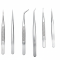 6 Pcs All Purpose Tweezer Kit – Precision Stainless Steel Tweezers Set