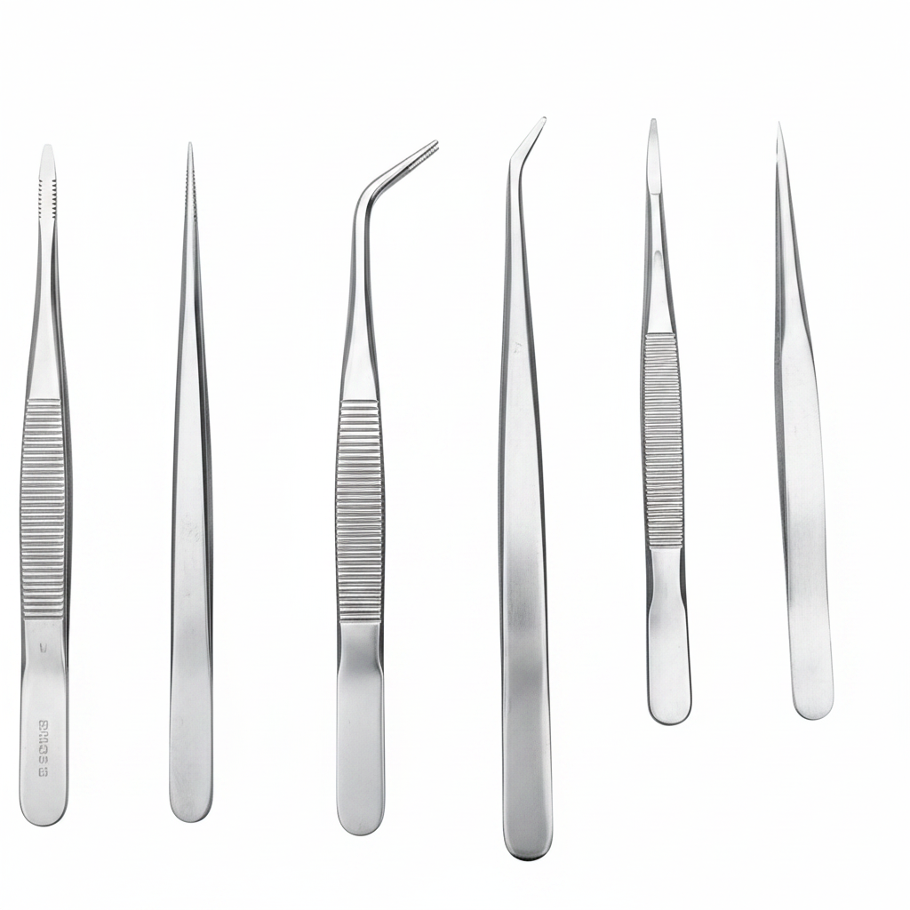 6 Pcs All Purpose Tweezer Kit – Precision Stainless Steel Tweezers Set