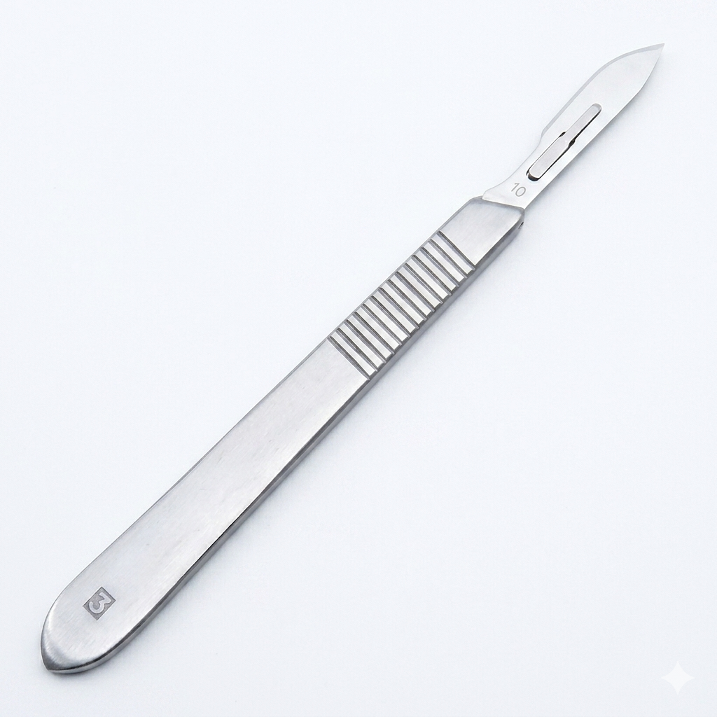 10 Sterile Surgical Blades #10 with Scalpel Knife Handle #3
