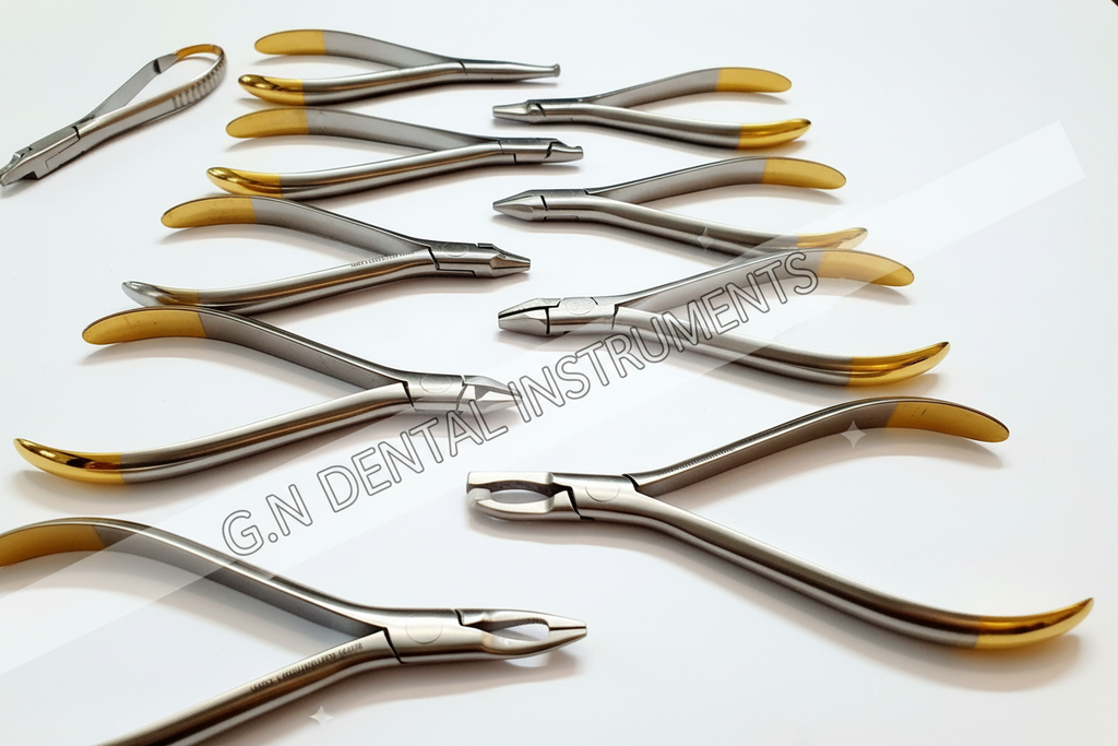 Professional Orthodontic Instruments Kit – Gold & Stainless Steel Dental Tools