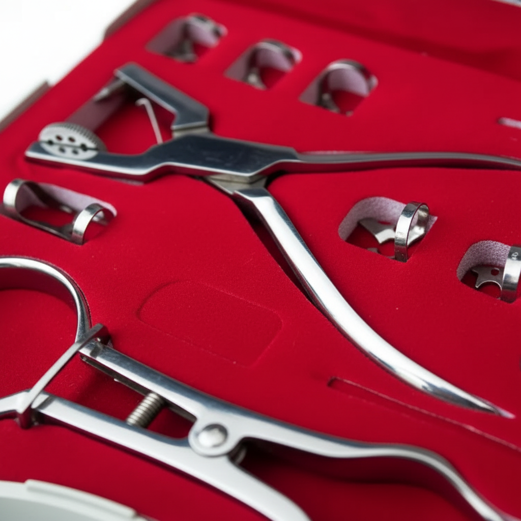 Dental Rubber Dam Kit Stainless Steel | Clamp Forceps Punch Set | Endodontic Isolation Kit