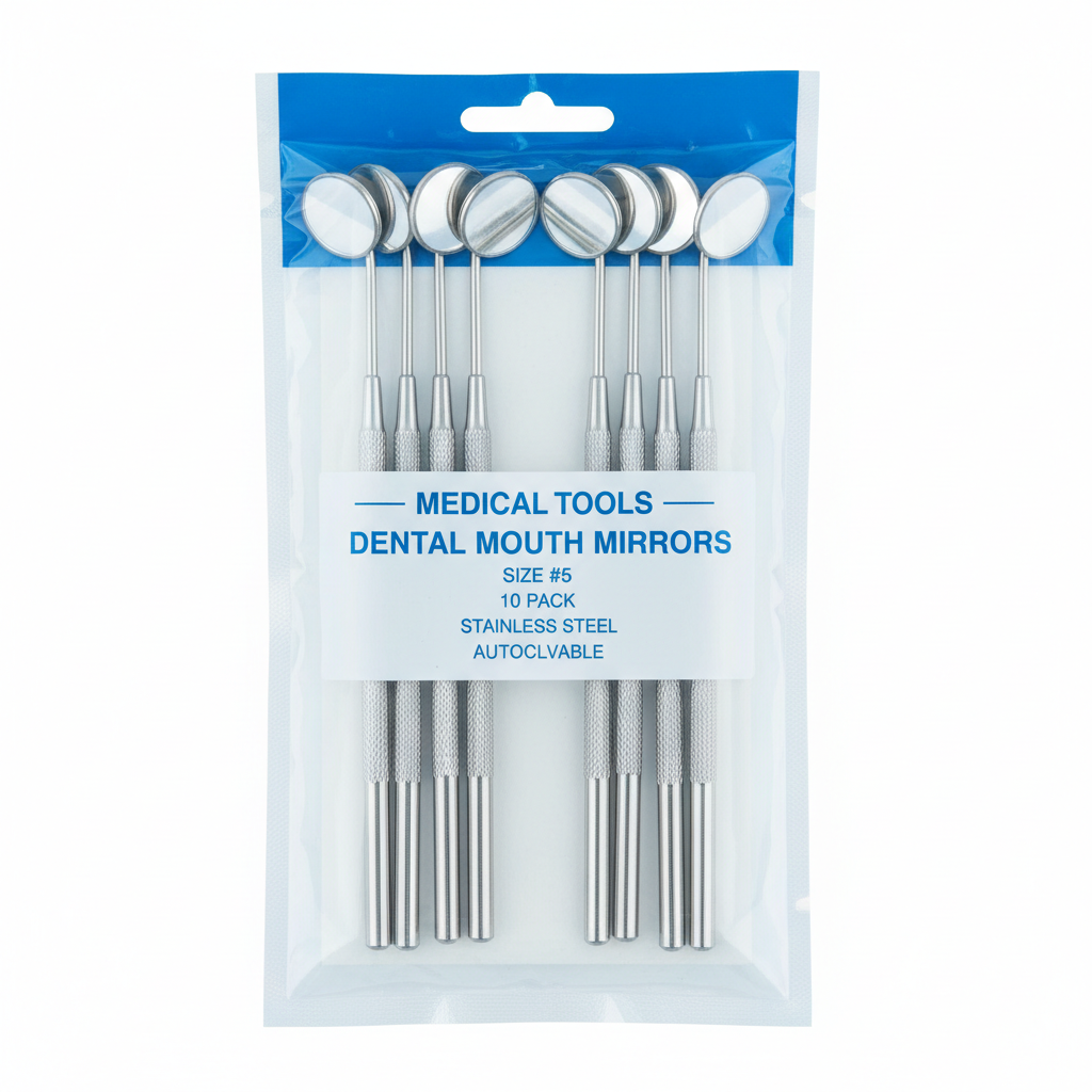 #5 Dental Mirror with Handle 6.5" | Eco Series | Pack of 10