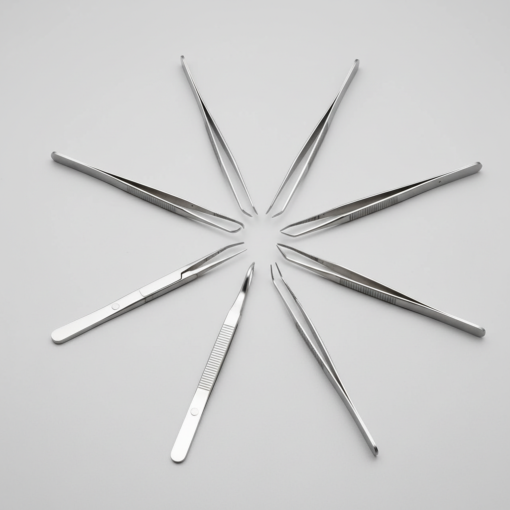 6 Pcs All Purpose Tweezer Kit – Precision Stainless Steel Tweezers Set