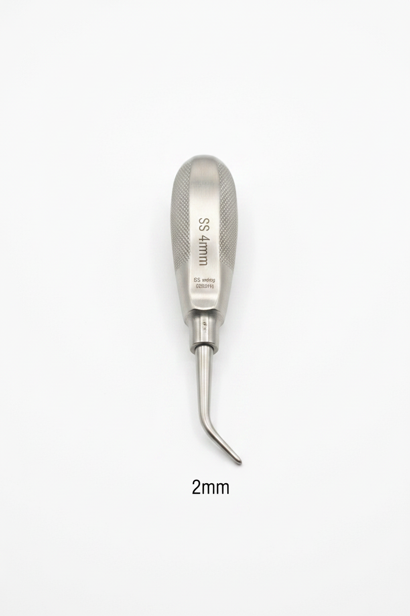 Dental Elevator Set of 4 – Inside Bent Tip 1.5mm, 2mm, 3mm, 4mm | Standard Handle