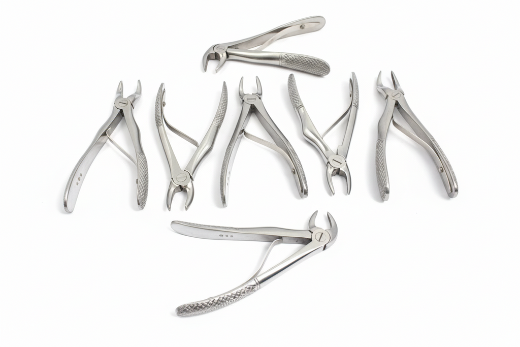 Pediatric Dental Extraction Forceps Set – 7 Pieces | Baby & Primary Teeth Extraction Kit