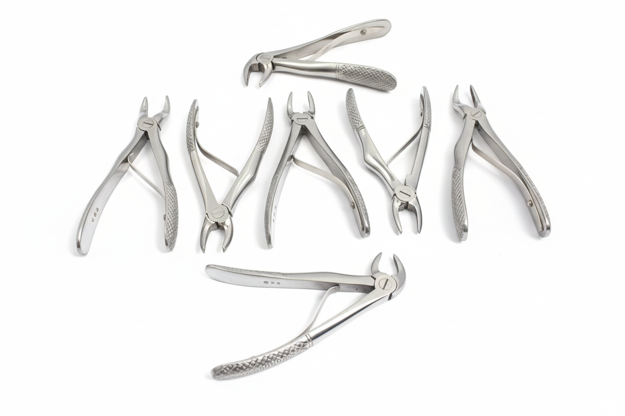 Pediatric Dental Extraction Forceps Set – 7 Pieces | Baby & Primary Teeth Extraction Kit