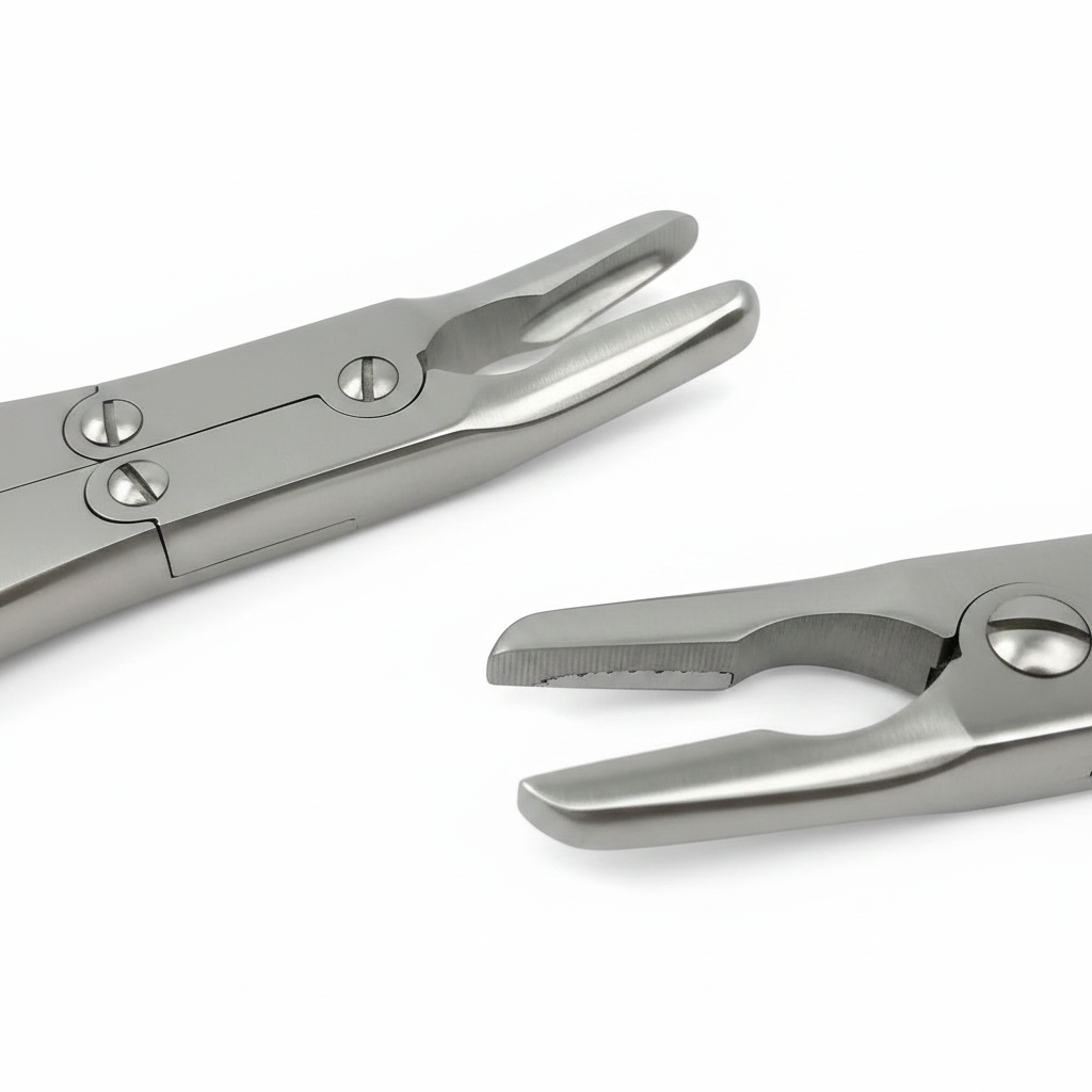 2 Ruskin Bone Rongeur 7.5″ Straight & Curved 7mm Bite Double Action