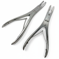 2 Ruskin Bone Rongeur 7.5″ Straight & Curved 7mm Bite Double Action