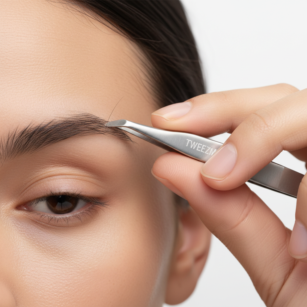 Tweezerman Stainless Steel Slant Tweezer – Precision Eyebrow Tool