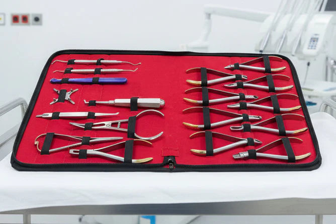 Orthodontic Instruments Kit – 18 Pieces | Pliers, Scalers, Needle Holder & More in Zippered Case