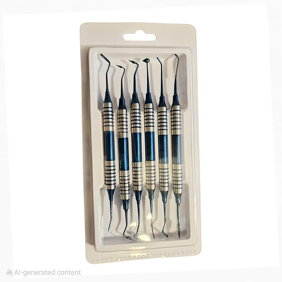 6 Pcs Composite Filling Instrument Kit – Blue Titanium-Coated Restorative Set
