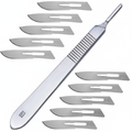 10 Sterile Surgical Blades #10 with Scalpel Knife Handle #3